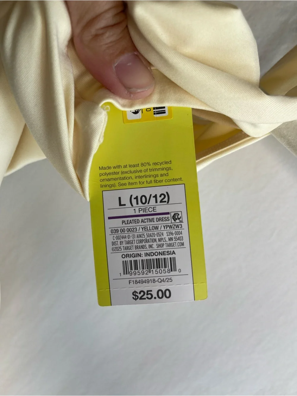 Target Pale Yellow Pleated Active Dress
